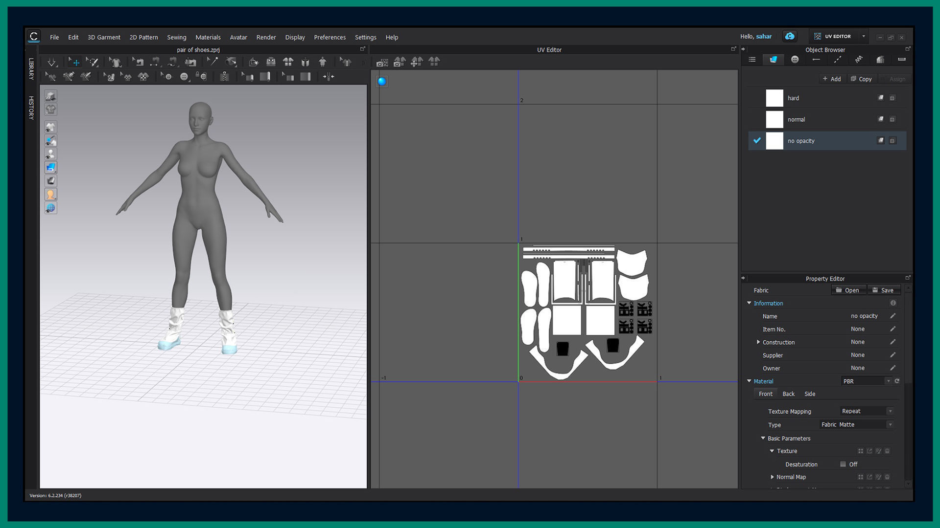 female rain boot with texture 3D model_9