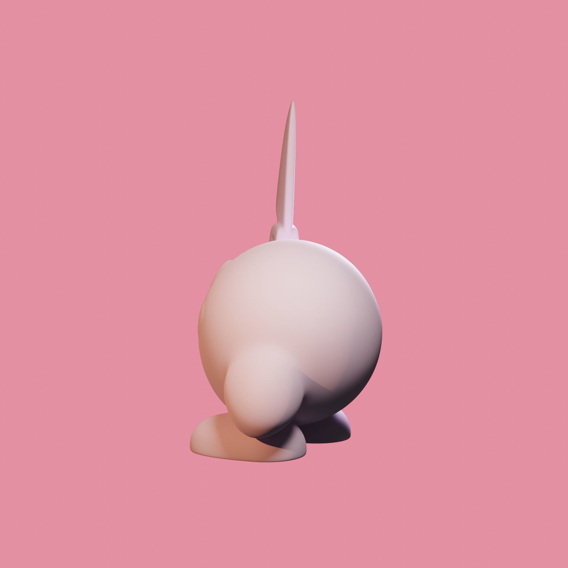Kirby holding a knife 3D print model_6