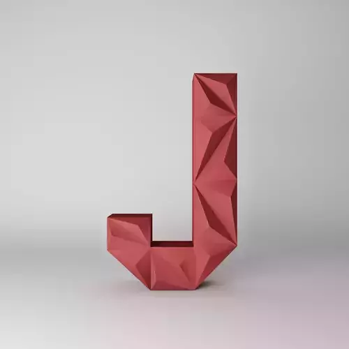 3D letter Low poly origami geometric STL  3D print model