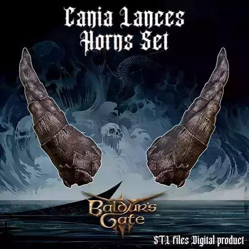 Fantasy Cania Lances Horns Set Baldurs Gate 3 3D print model