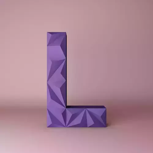 3D letter Low poly origami geometric Low-poly 3D model