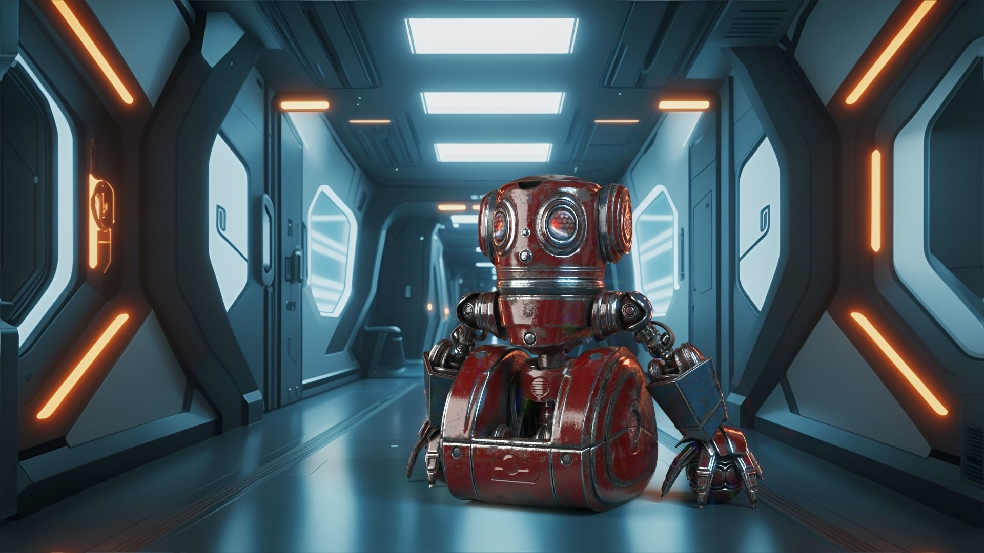 Cute Robot 2 3D model_2