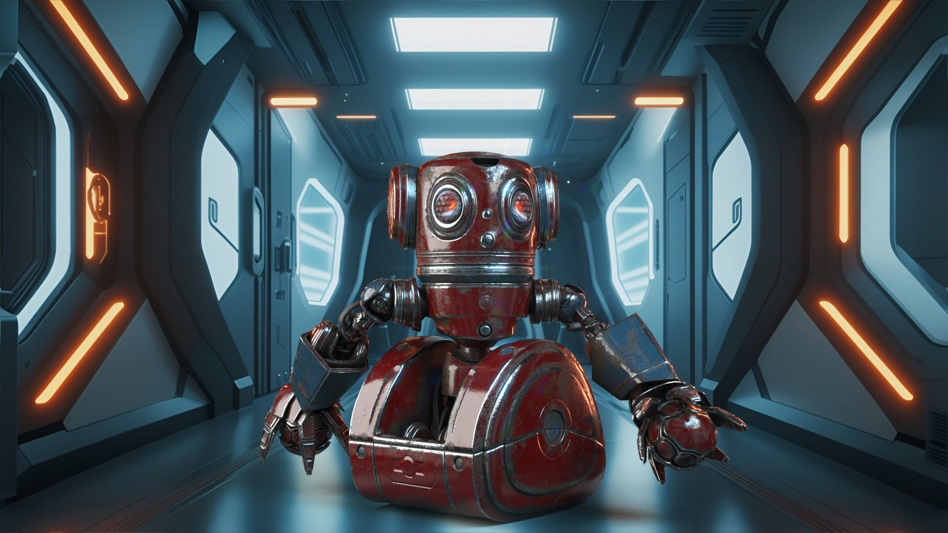 Cute Robot 2 3D model_4