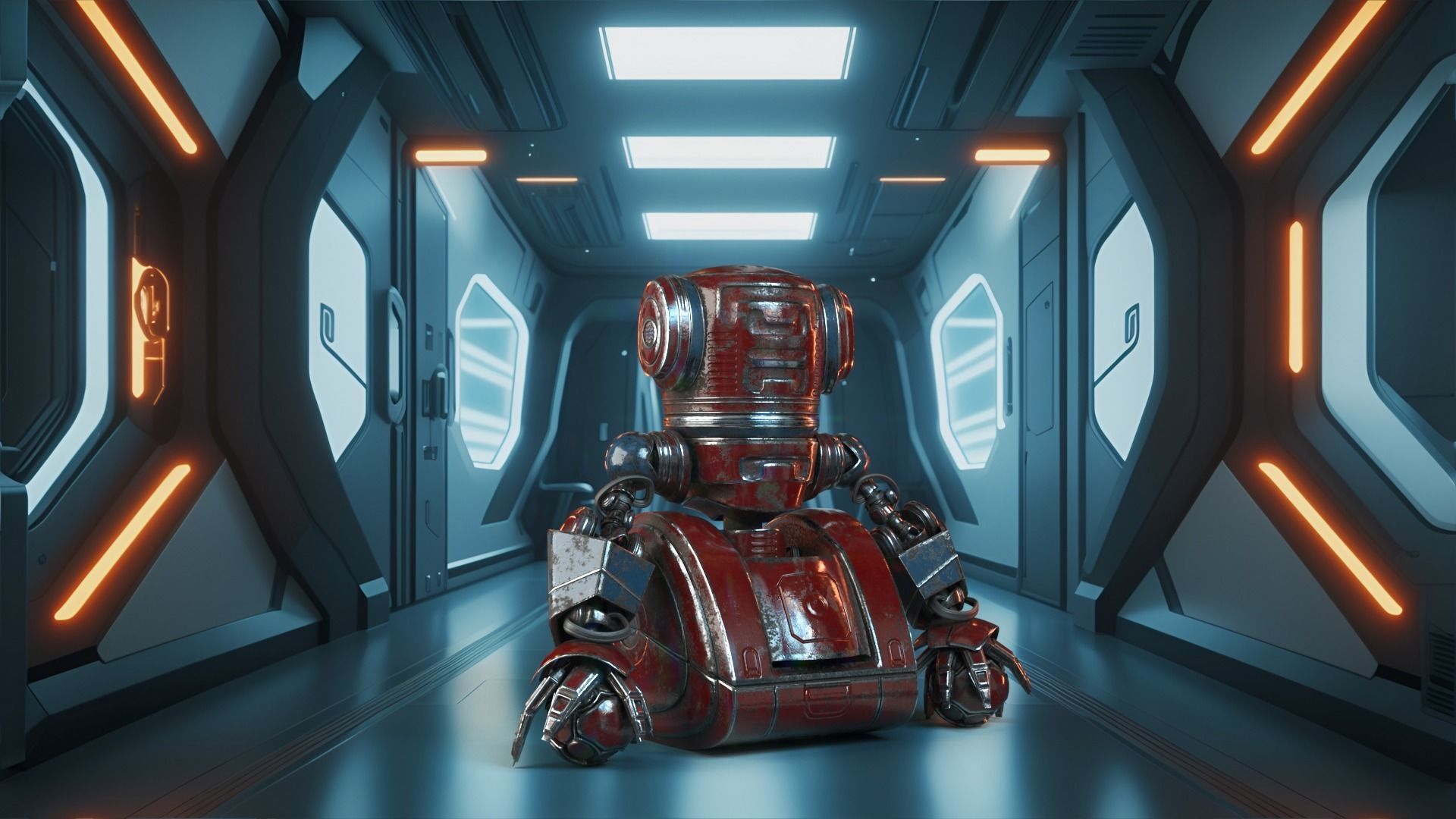 Cute Robot 2 3D model_3