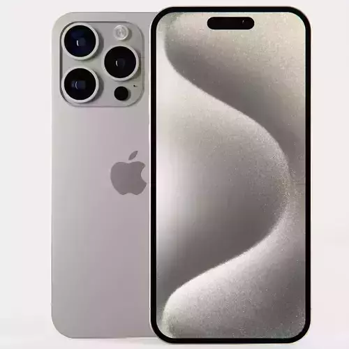 Apple iPhone 15 Pro Max Natural Titanium Pixels effects Low-poly 3D model