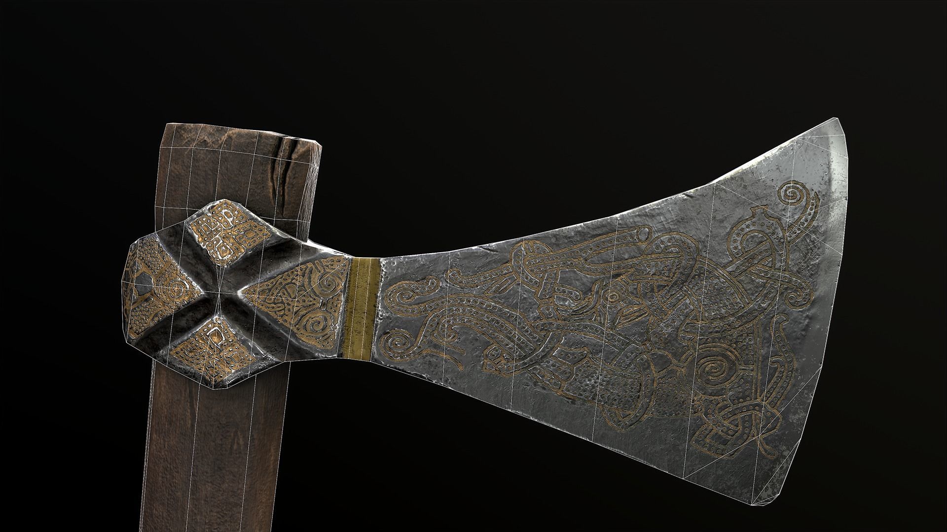 Viking Axe Mammen Low-poly 3D model Low-poly 3D model_4