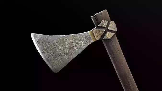 Viking Axe Mammen Low-poly 3D model