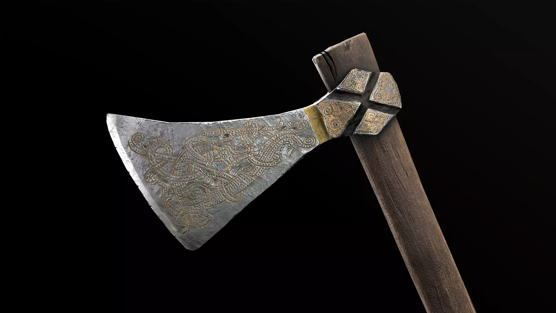 Viking Axe Mammen Low-poly 3D model Low-poly 3D model_0