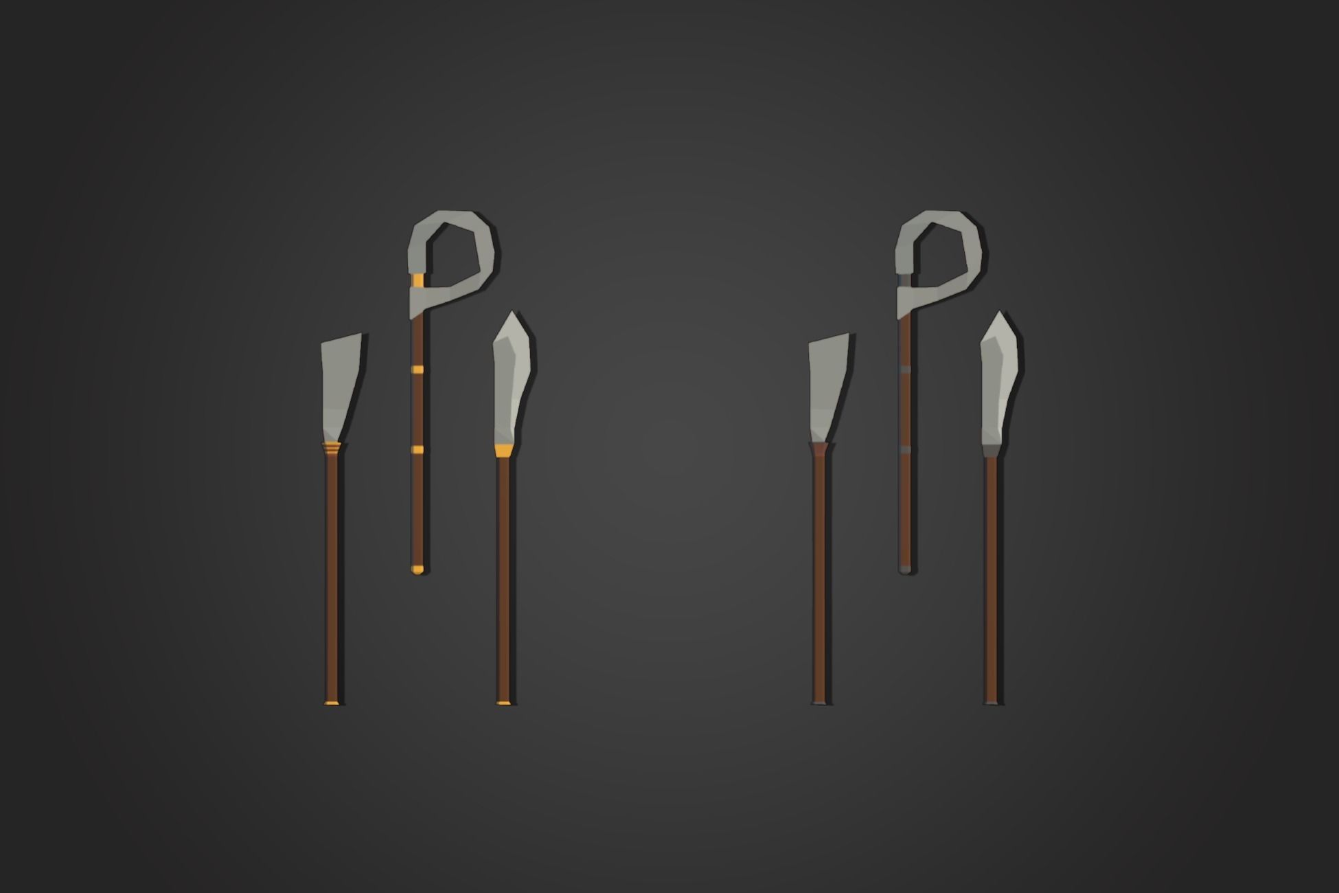 Low Poly Axe Pack 1 Low-poly 3D model_5