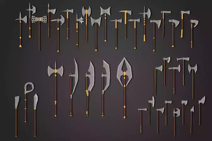 Low Poly Axe Pack 1 Low-poly 3D model