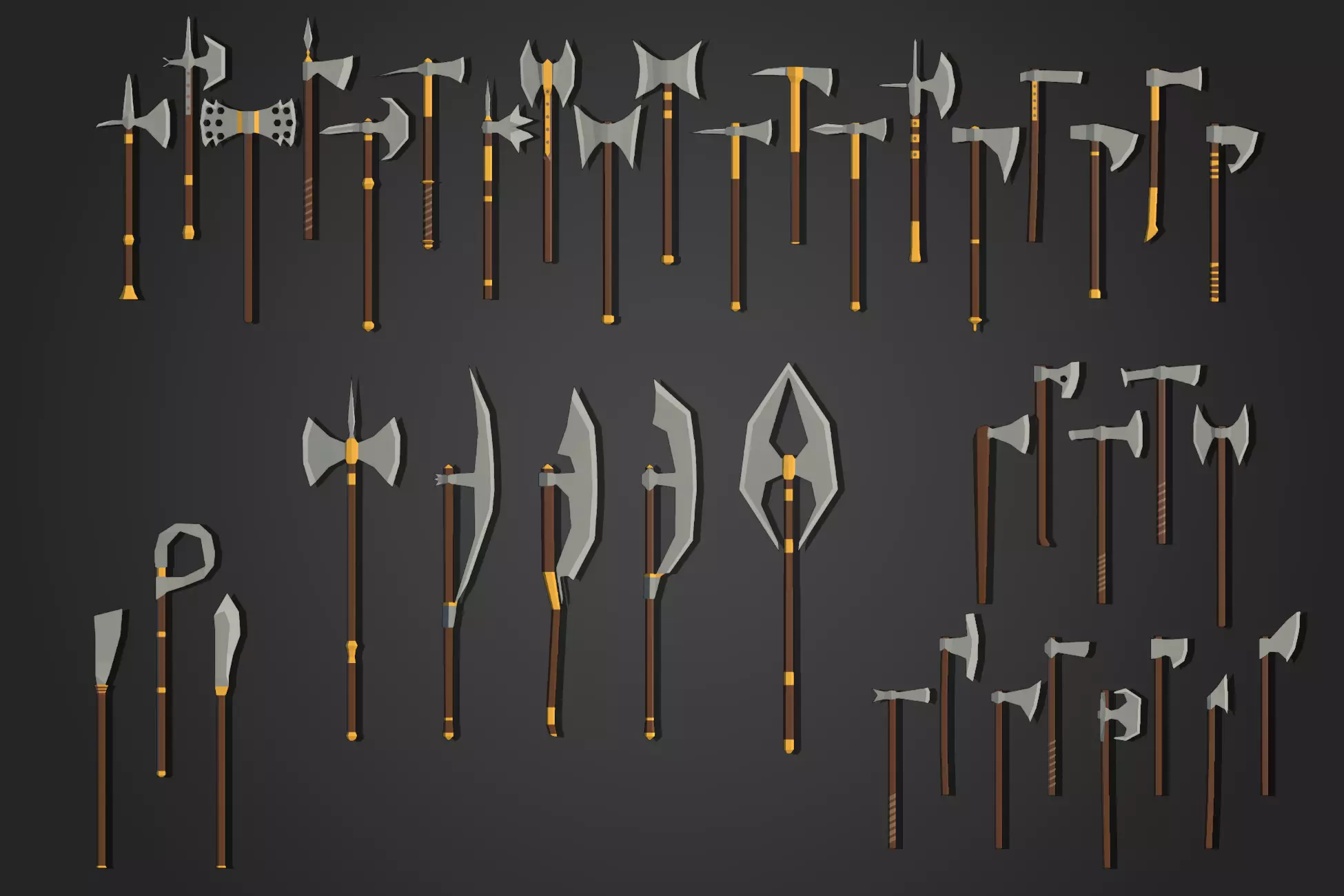 Low Poly Axe Pack 1 Low-poly 3D model_0