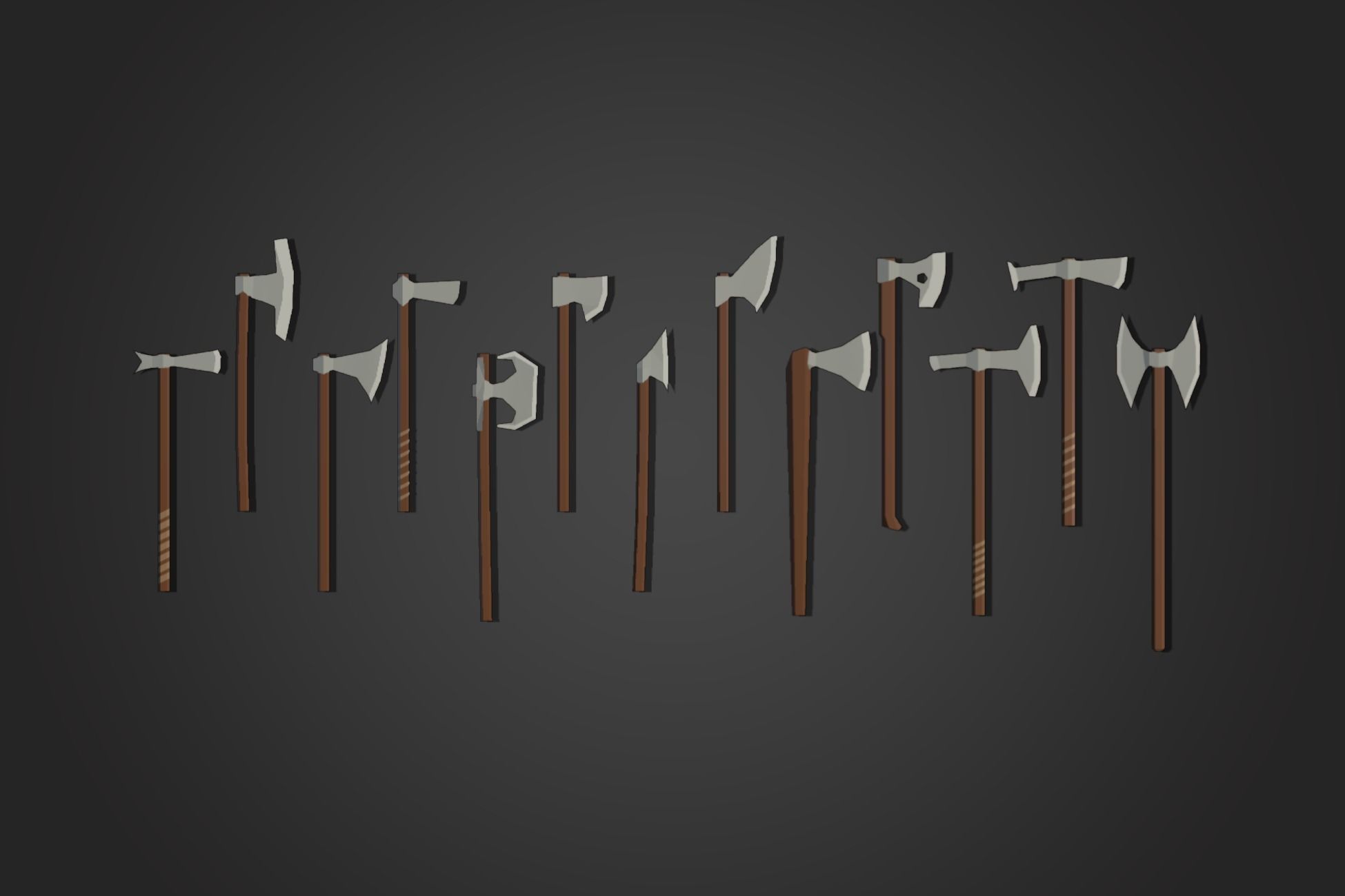 Low Poly Axe Pack 1 Low-poly 3D model_2