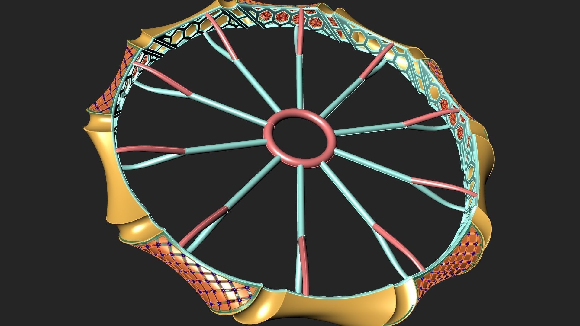 Fusion bracelet bangle 08 in 4 sizes 3D print model_6