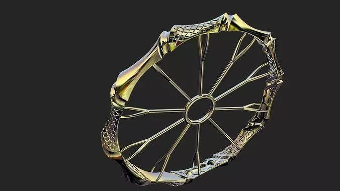 Fusion bracelet bangle 08 in 4 sizes 3D print model_0