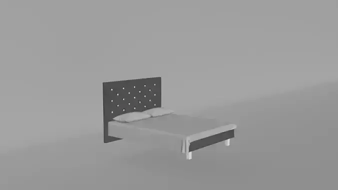 Bed for interior 3D model