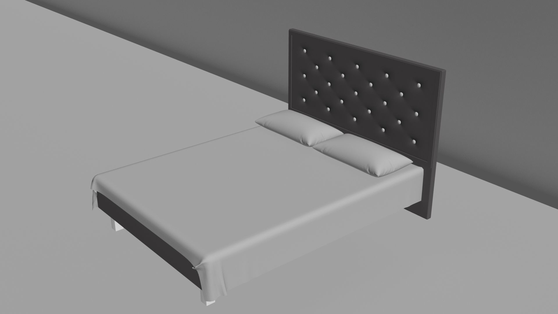 Bed for interior 3D model 3D model_2