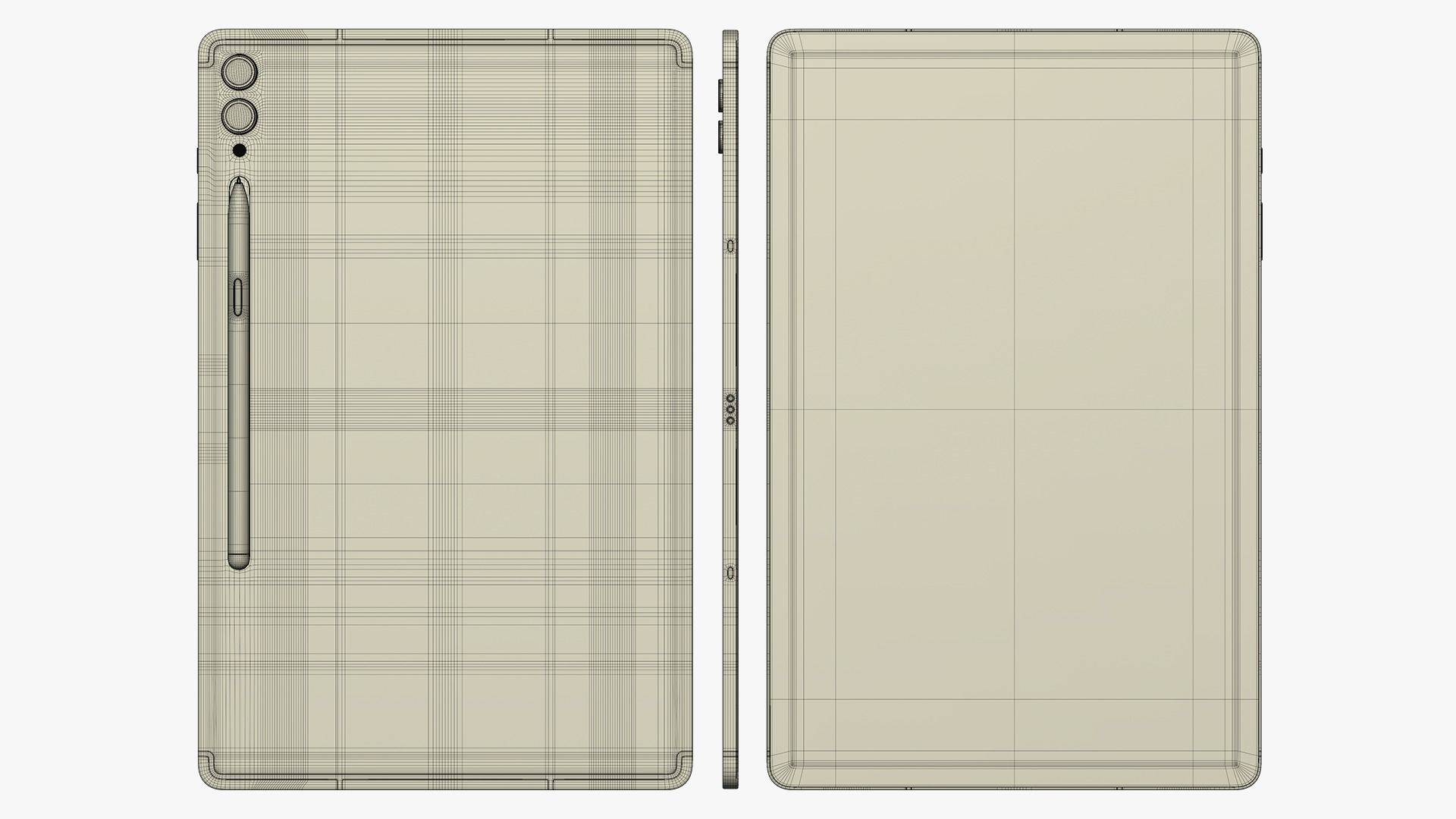 Samsung Galaxy Tab S9 Plus Beige 3D model_20
