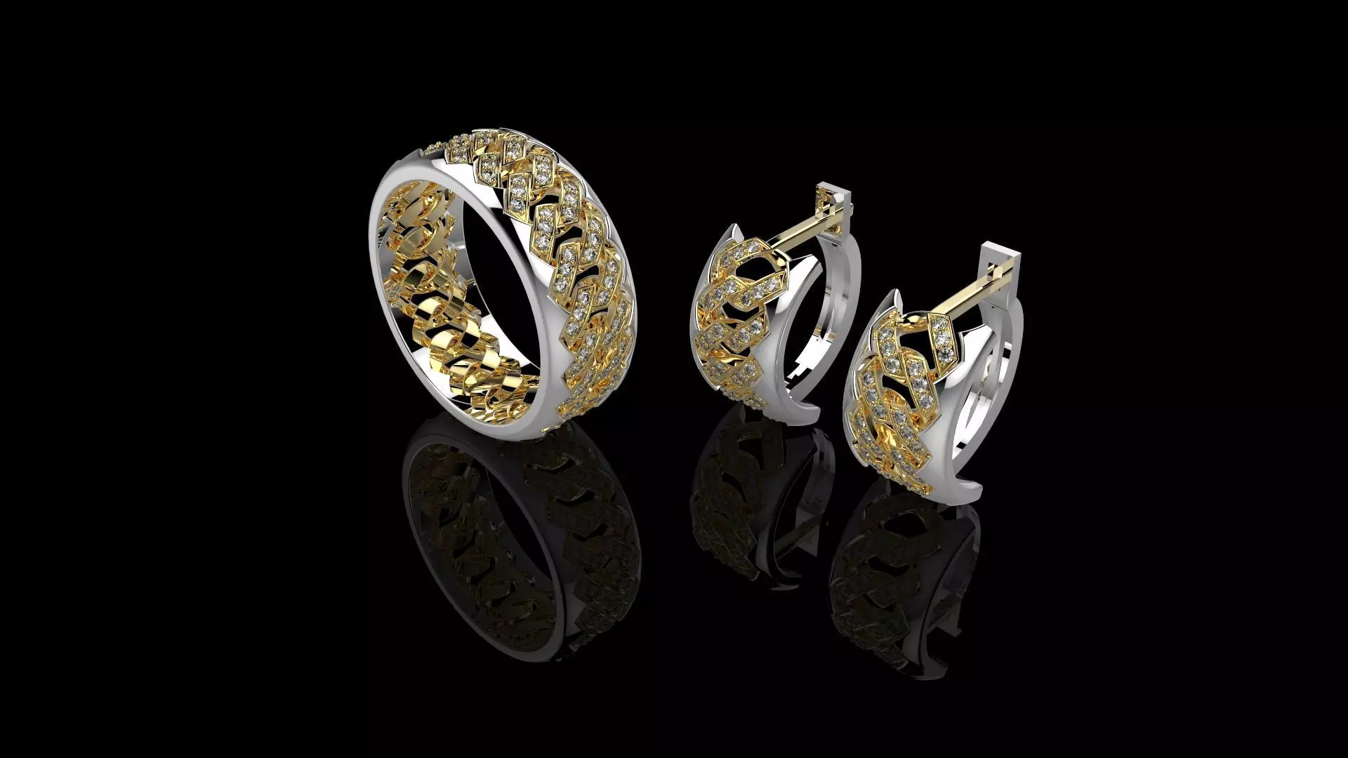 M EARRINGS CUBAN N2 3D print model_0