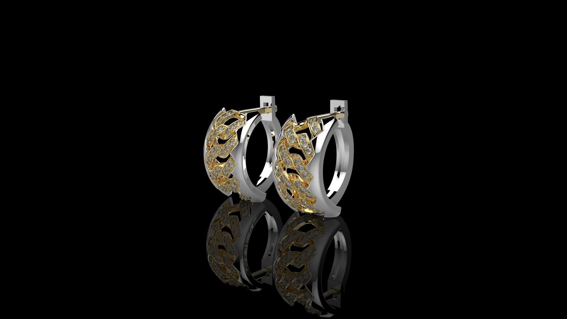 M EARRINGS CUBAN N2 3D print model_1