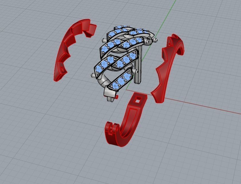 M EARRINGS CUBAN N2 3D print model_5