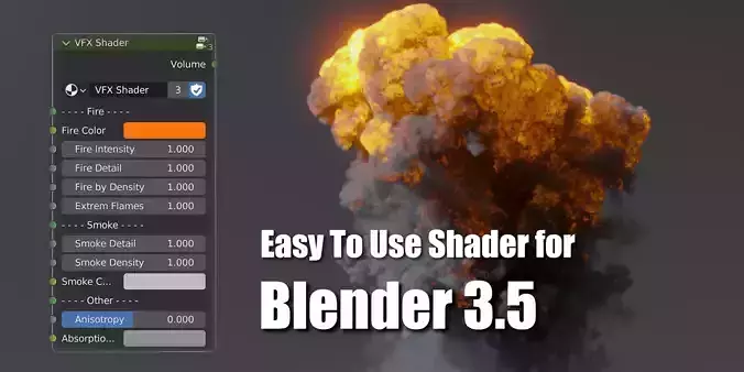 Blender Smoke and Fire Shader and Free Explosion 3D Model