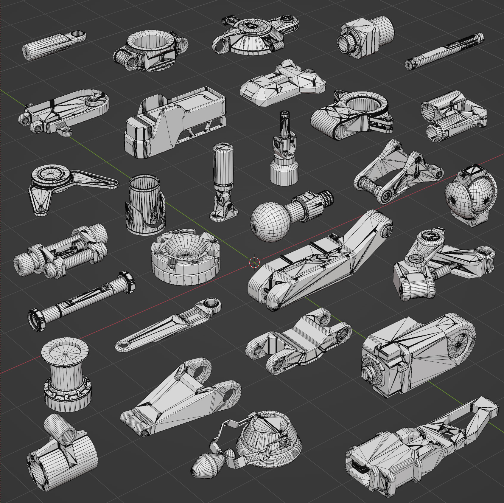 CyberJoint Kitbash HardSurface Pack Low-poly 3D model_7