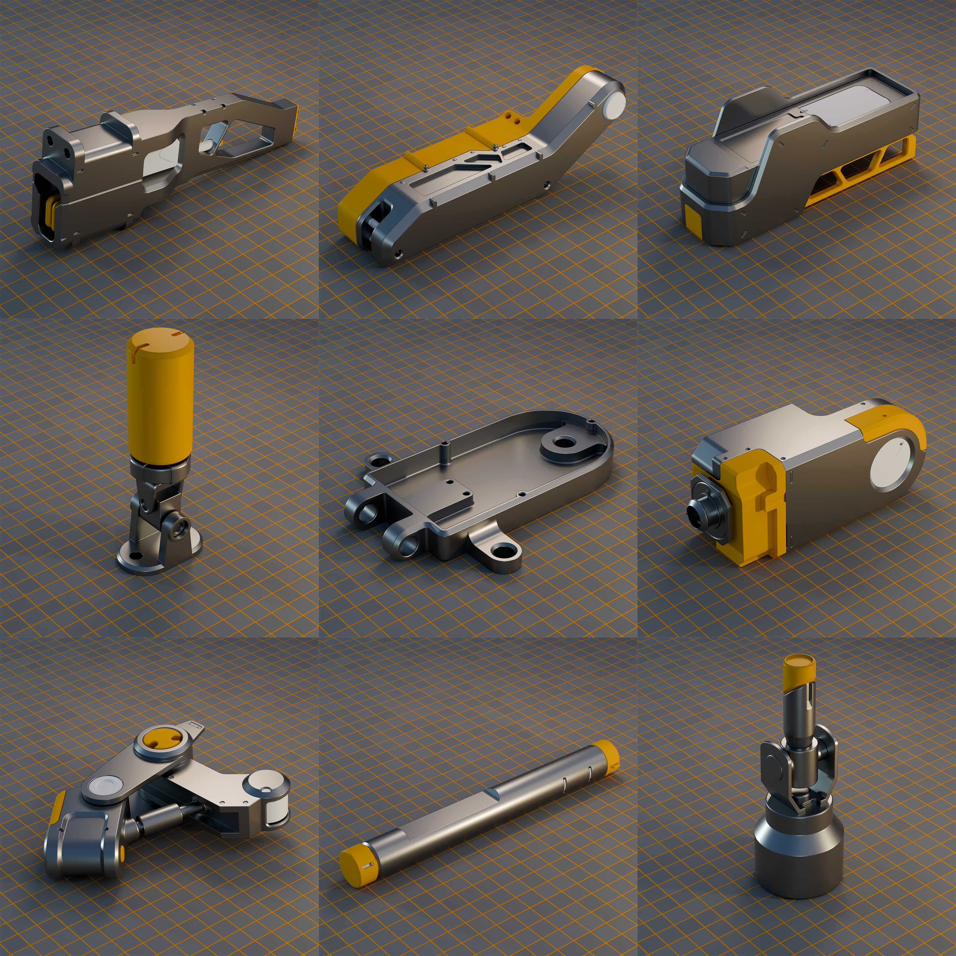 CyberJoint Kitbash HardSurface Pack Low-poly 3D model_3