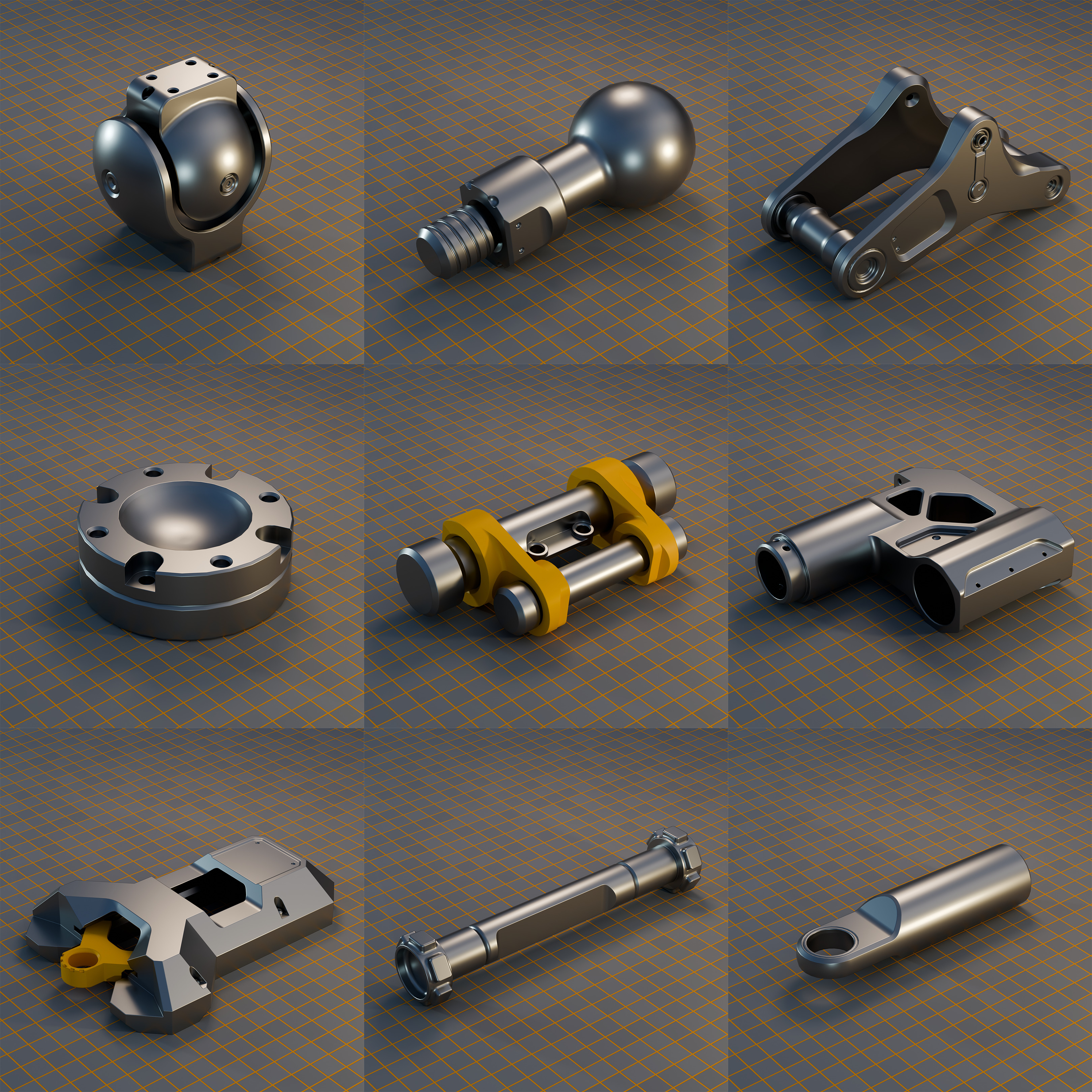 CyberJoint Kitbash HardSurface Pack Low-poly 3D model_2