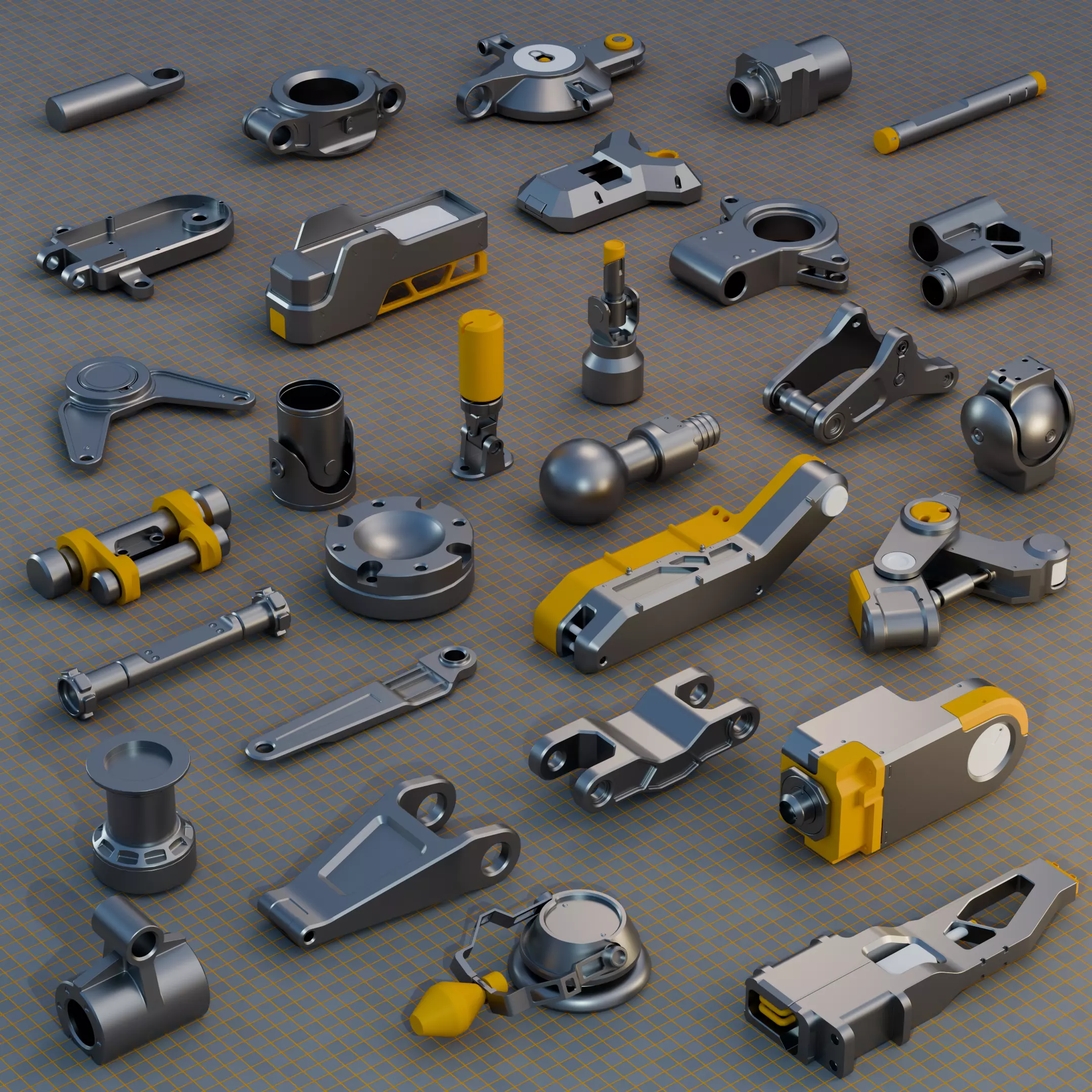 CyberJoint Kitbash HardSurface Pack Low-poly 3D model_0