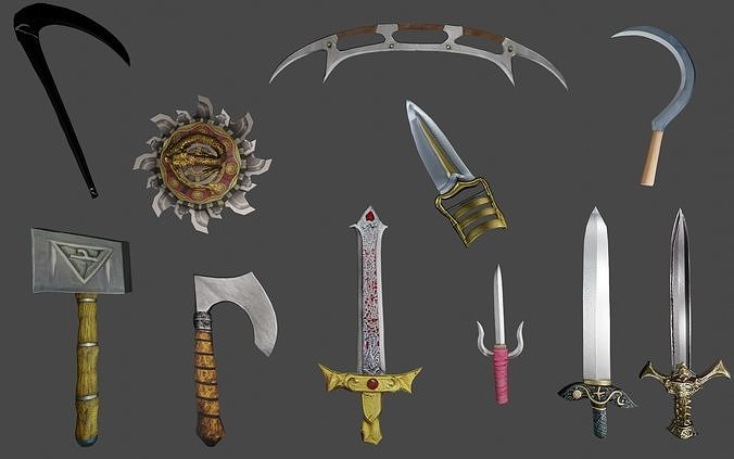 Melee Weapons Pack 01  Low-poly 3D model