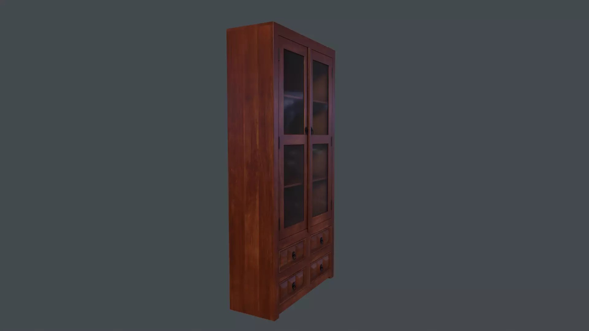 WoodCabinet Low-poly 3D model_0