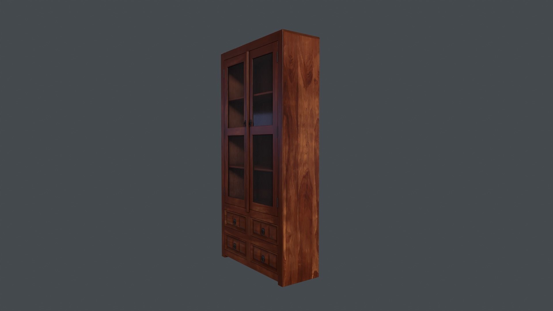 WoodCabinet Low-poly 3D model_2