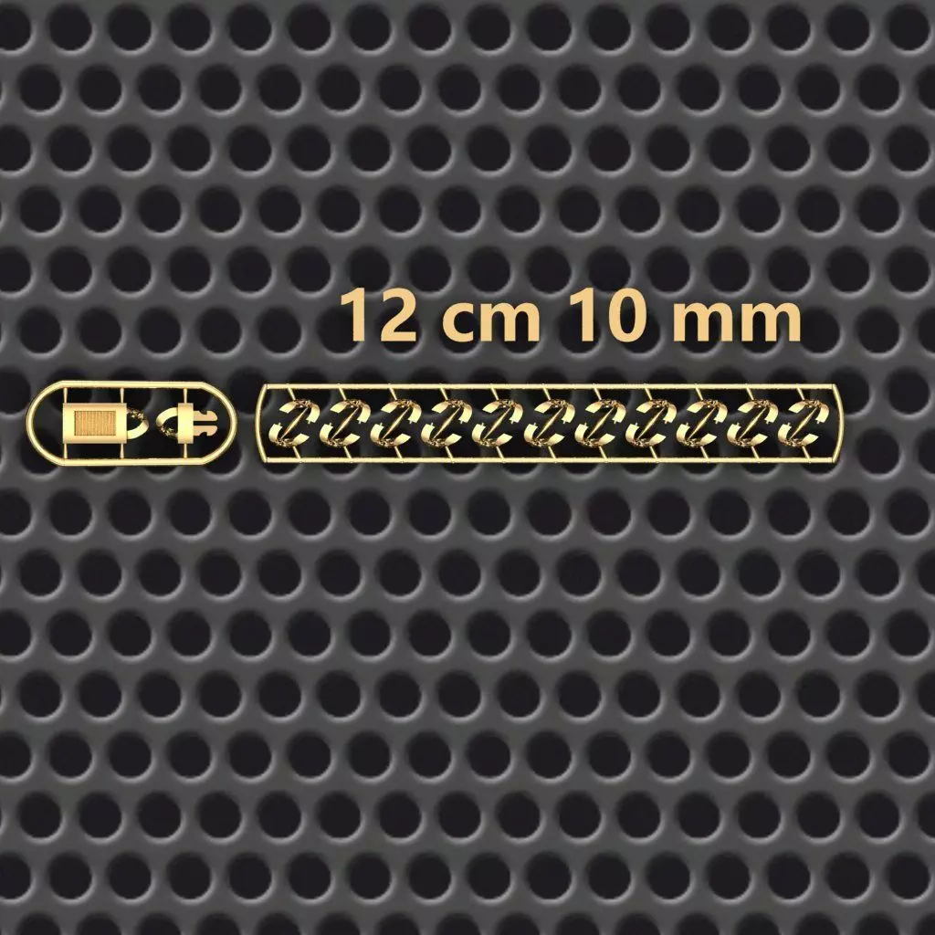 10 MM 12 CM CUBAN LINK CHAIN FOR BRACELET OR NECKLACE 3D print model_0