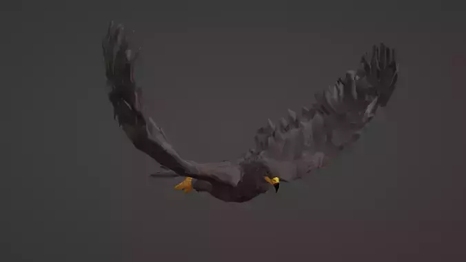 3D Model Animated Golden Eagle 