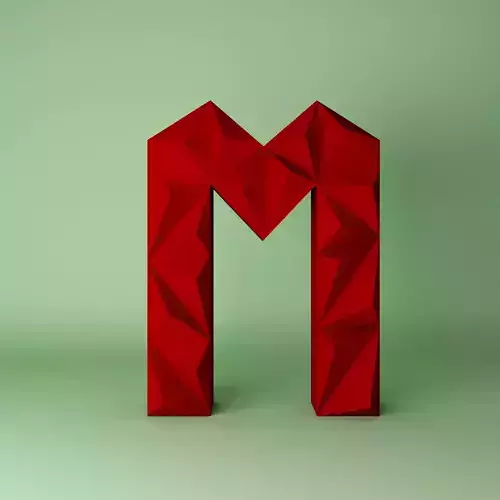 3D letter Low poly origami geometric  Low-poly 3D model