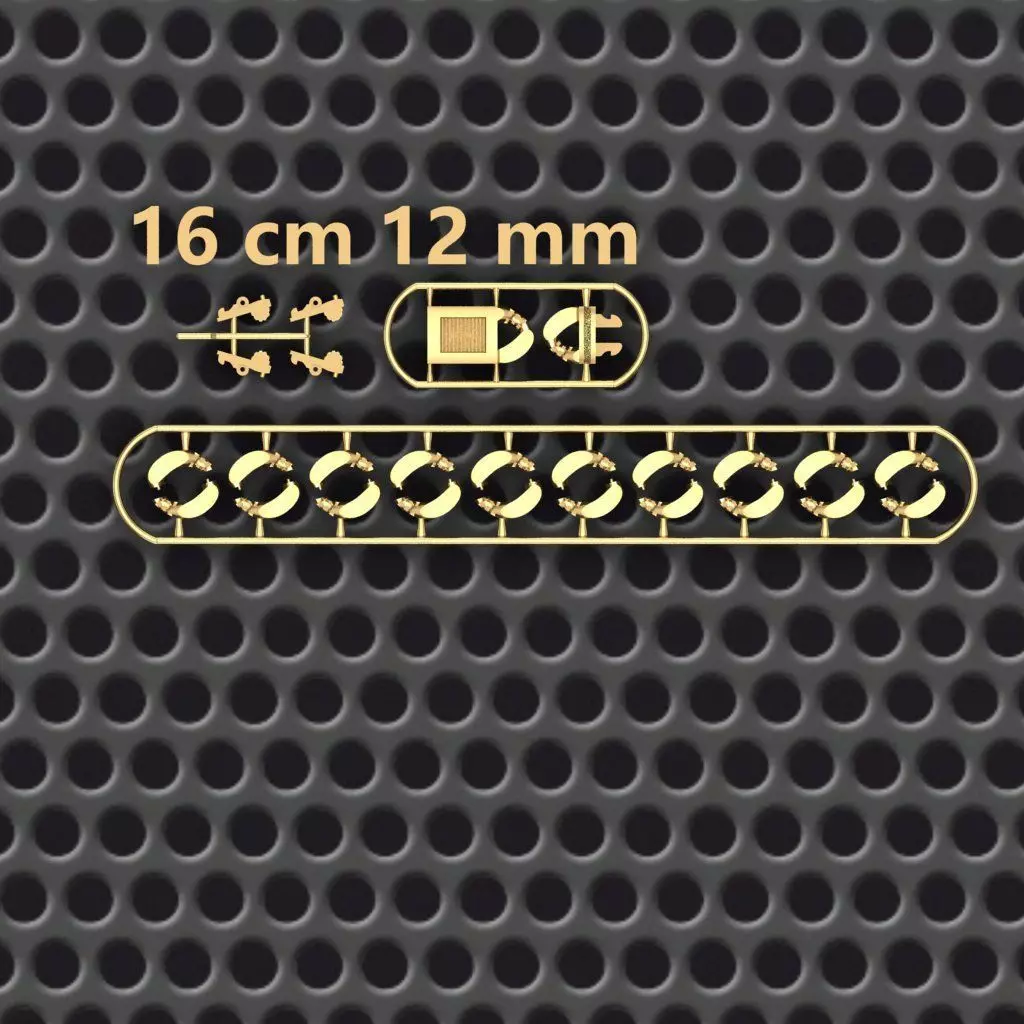 12 MM 16 CM  CUBAN LINK CHAIN PARTS FOR BRACELET OR NECKLACE 3D print model_0