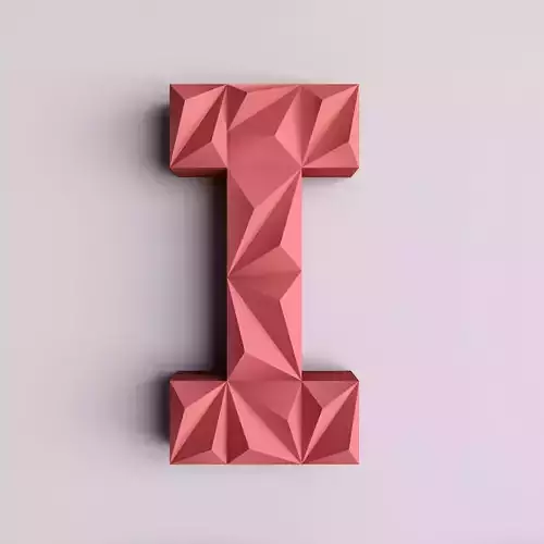 3D letter Low poly origami geometric  Low-poly 3D model