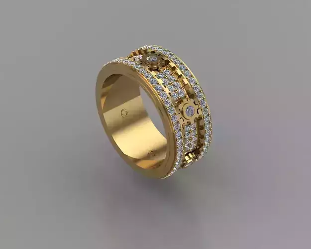 Moving Gear Ring moving model3D print model