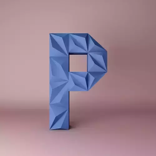 3D letter Low poly origami geometric Low-poly 3D model