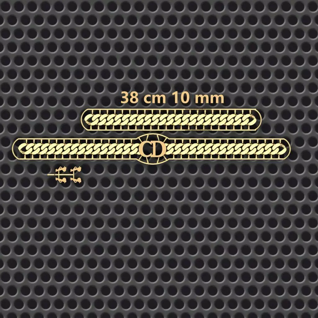 10 MM 38 CM CUBAN LINK CHAIN FOR BRACELET OR NECKLACE 3D print model_0