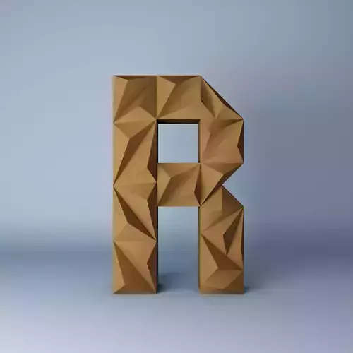 3D letter Low poly origami geometric Low-poly 3D model