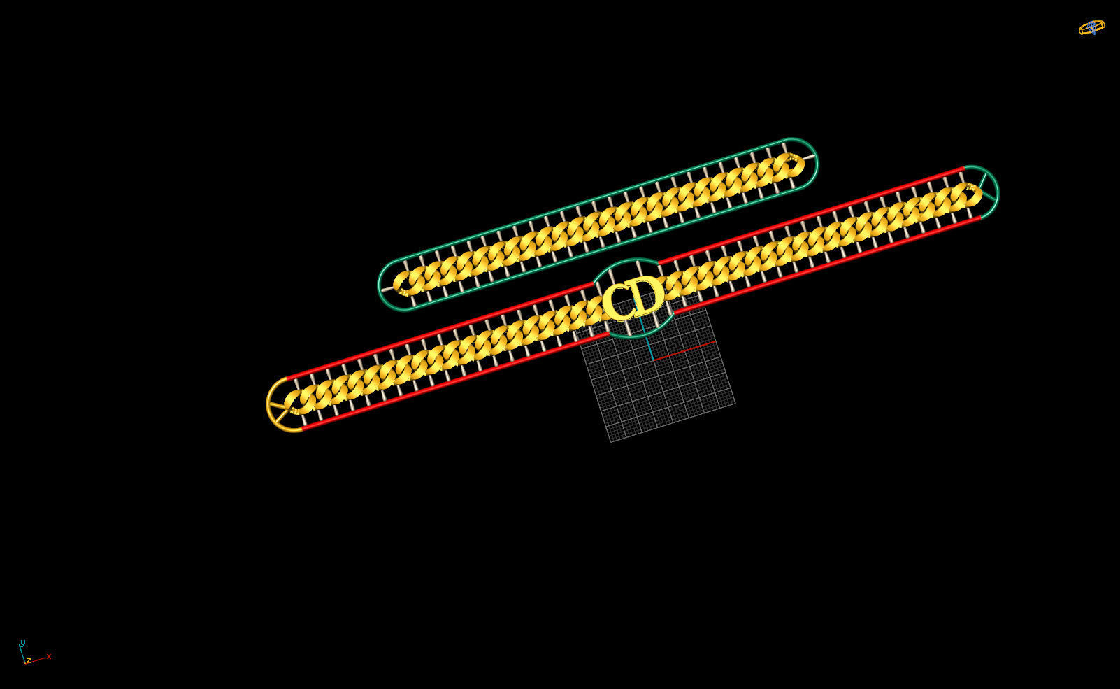 8 MM 35 CM  CUBAN LINK CHAIN FOR BRACELET OR NECKLACE 3D print model_1