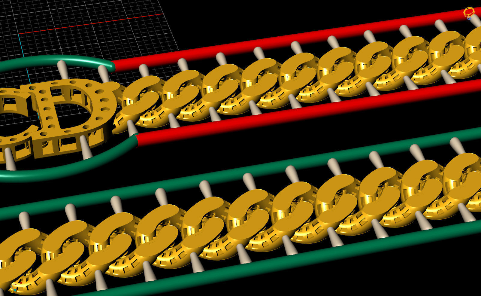 8 MM 35 CM  CUBAN LINK CHAIN FOR BRACELET OR NECKLACE 3D print model_2