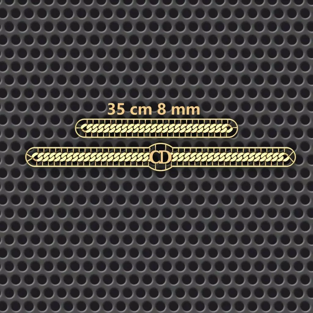 8 MM 35 CM  CUBAN LINK CHAIN FOR BRACELET OR NECKLACE 3D print model_0