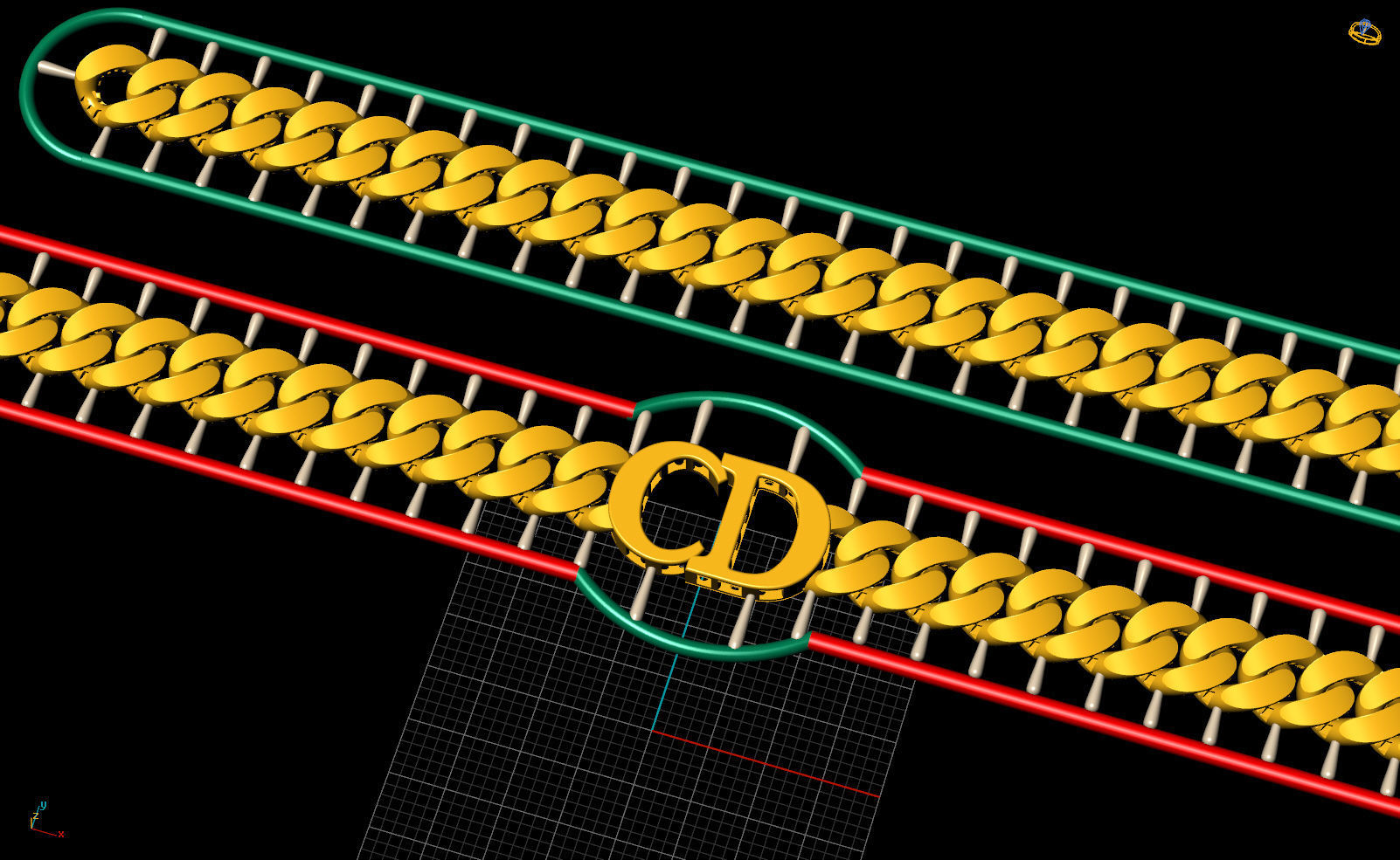 8 MM 35 CM  CUBAN LINK CHAIN FOR BRACELET OR NECKLACE 3D print model_9