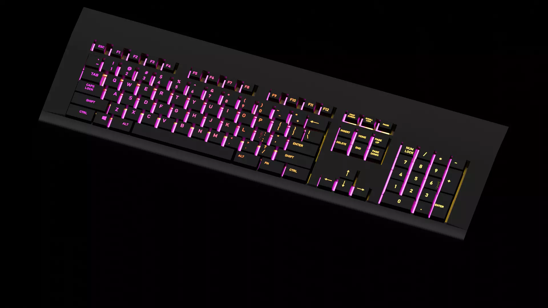 keyboard with RGB  Free 3D model_0