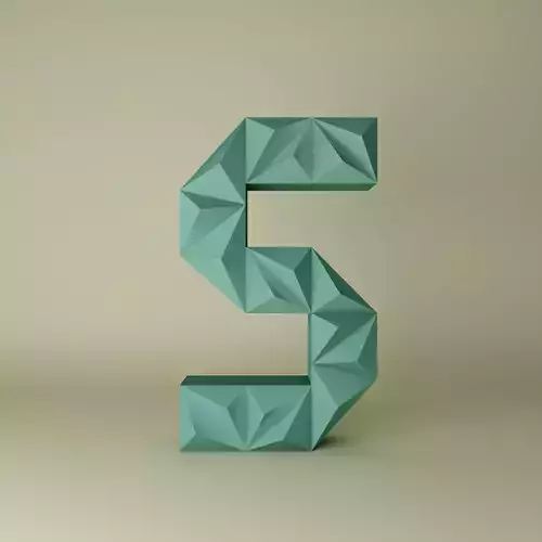 3D letter Low poly origami geometric Low-poly 3D model