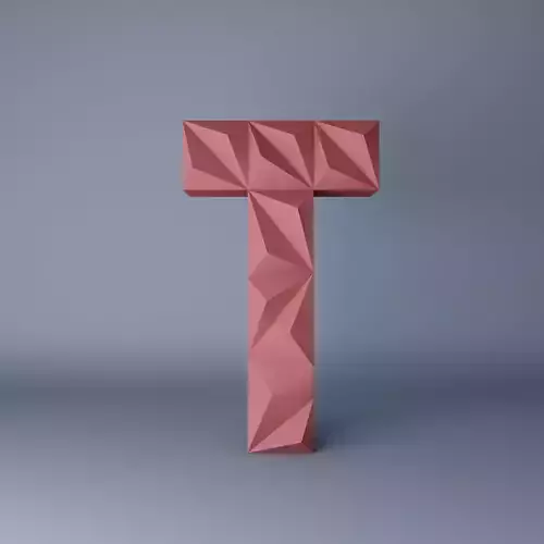 3D letter Low poly origami geometric  Low-poly 3D model