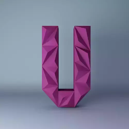 3D letter Low poly origami geometric  Low-poly 3D model