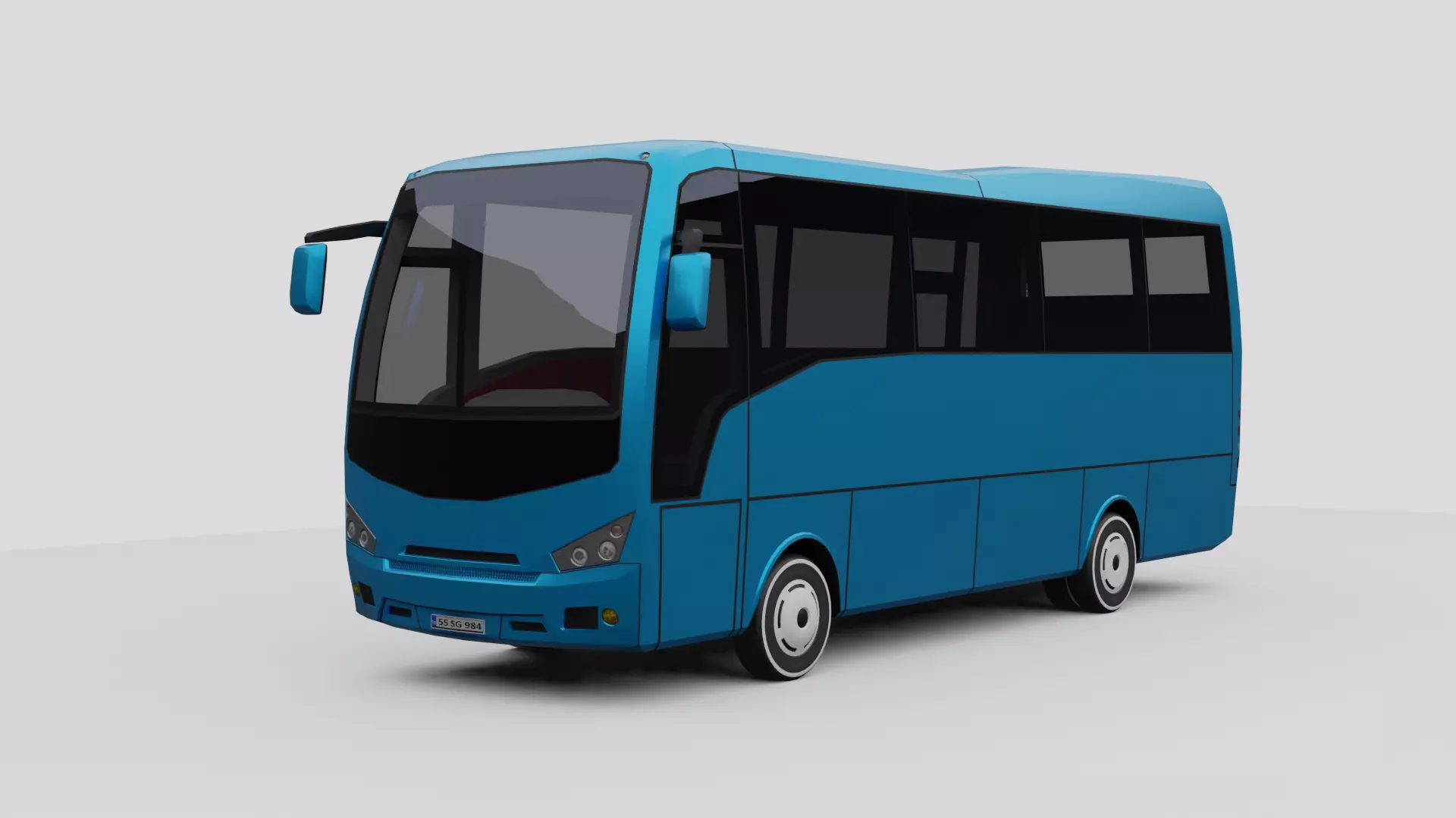 3D ISUZU Turquoise Low Poly Low-poly 3D model